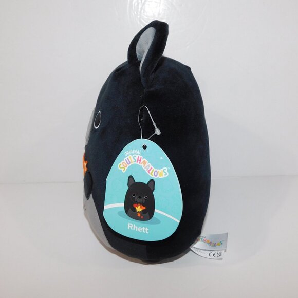 Squishmallows Rhett 8” Black bulldog Dog Plush NWT Fall Leaves Harvest Squad New - Picture 2 of 4